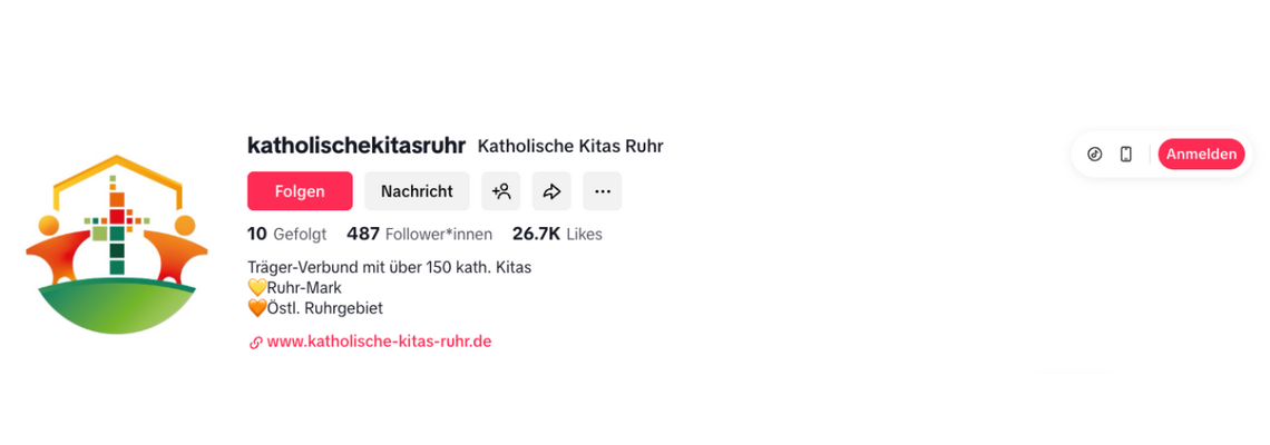 TikTok Kanal Katholische Kitas Ruhr